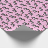 ワイルドライフサファリ動物ゼブラサンタハットクリスマス ラッピングペーパー (角)