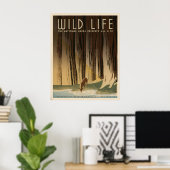 ワイルドライフザ国立公園WPAヴィンテージポスター ポスター (ホームオフィス)