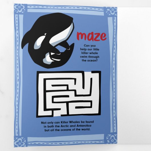 ワイルドライフシールパズルグリーティングカードトリフォールド 三つ折りクリスマスカード (内部最初)