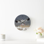 ワイルドライフスノーグースの写真 ラウンド壁時計 (ホーム)