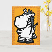 ワイルドライフゼブラパズルグリーティングカード カード (黄色い花)