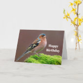 ワイルドライフチャフインチフォト誕生日 カード (黄色い花)