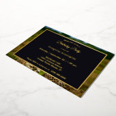 ワイルドライフチータペア誕生日金ゴールド 箔招待状 (回転した状態)