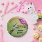 ワイルドライフハミングバードフローラ写真誕生日 ペーパープレート (パーティー)