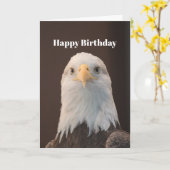 ワイルドライフハードイーグルポートレートフォト誕生日 カード (黄色い花)