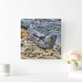 ワイルドライフハーバーシールテールトーキングサンバザー スクエア壁時計 (ホーム)