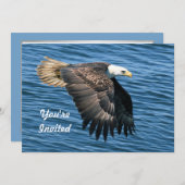 ワイルドライフバルトイーグルフォト誕生日 招待状 (正面/裏面)