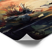 ワイルドライフピンクフラミンゴリバーマウンテンヴィンテージ ポスター (角)