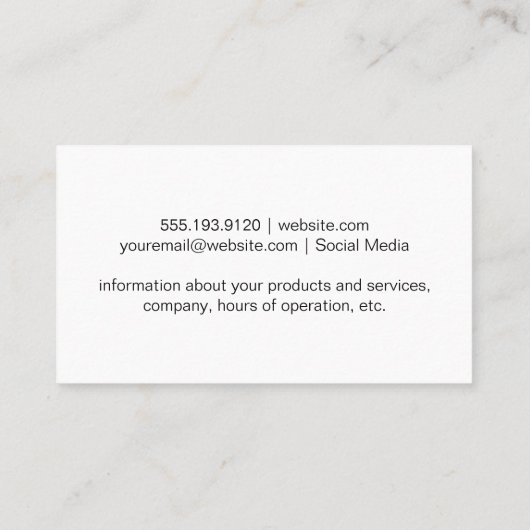 ワイルドライフフォトグラファー | アウトドア 名刺 (裏面)