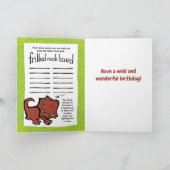 ワイルドライフフリルネックリザードパズルグリーティングカード カード (内部)