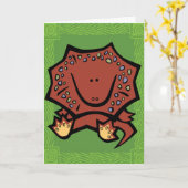 ワイルドライフフリルネックリザードパズルグリーティングカード カード (黄色い花)