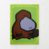 ワイルドライフプラットプスパズルグリーティングカードトリフォールド 三つ折りクリスマスカード (カバー)