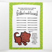 ワイルドライフプラットプスパズルグリーティングカードトリフォールド 三つ折りクリスマスカード (内部中)