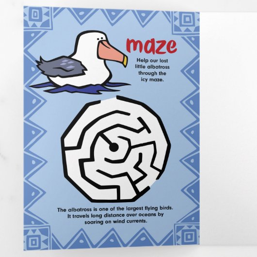 ワイルドライフペンギンパズルグリーティングカードトリフォールド 三つ折りクリスマスカード (内部最初)