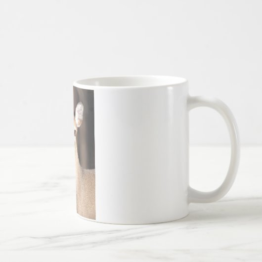 ワイルドライフホワイトテールディアドーポートレート コーヒーマグカップ (右)