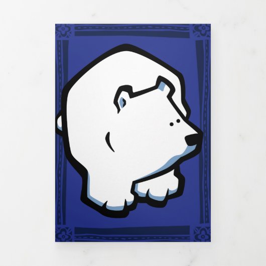 ワイルドライフポーラベアパズルグリーティングカードトリフォールド 三つ折りクリスマスカード (カバー)