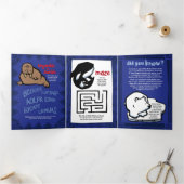 ワイルドライフポーラベアパズルグリーティングカードトリフォールド 三つ折りクリスマスカード (内部)