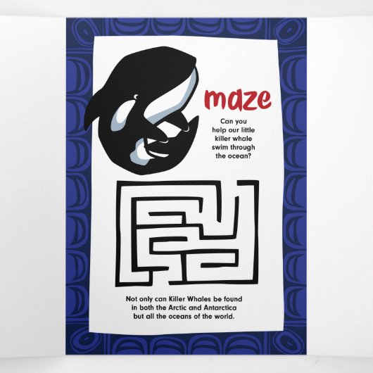 ワイルドライフポーラベアパズルグリーティングカードトリフォールド 三つ折りクリスマスカード (内部中)