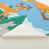 ワイルドライフラクーンチプムンクラビットディア秋ランドスカ シェルパブランケット (3/4)