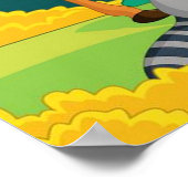 ワイルドライフラクーンチプムンクラビットディア秋ランドスカ ポスター (角)