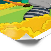 ワイルドライフラクーンチプムンクラビットディア秋ランドスカ ポスター (コーナー)