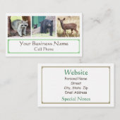 ワイルドライフラクーンブラックベアカブディア動物愛好家  名刺 (正面/裏面)