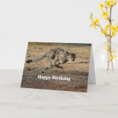 ワイルドライフランニングチーターズ誕生日 カード (黄色い花)