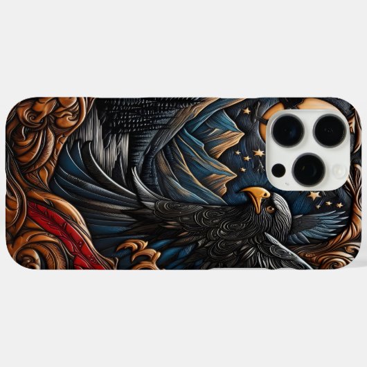 ワイルドライフ威厳のあるイーグルのアートワーク Case-Mate iPhoneケース (裏面 (横))