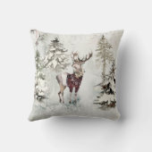 ワイルドライフ素朴ウィンターワンダーランドシーン クッション (裏面)