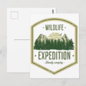 ワイルドライフ遠征アウトドアサマーバケーションファミリー ポストカード (正面/裏面)