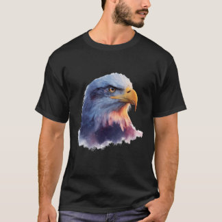 ワイルドライフ・フォレスト・グラフィック - 動物愛好家の鷹のアート作品 Tシャツ