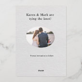 ワイルドライラックの花のSave the Date 箔招待状 (裏面)