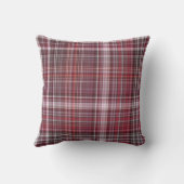 ワイルドラズベリーレッド、ピンク、ブルゴーニュストライプー クッション (裏面)