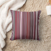 ワイルドラズベリーレッド、ピンク、ブルゴーニュストライプー クッション (ブランケット)