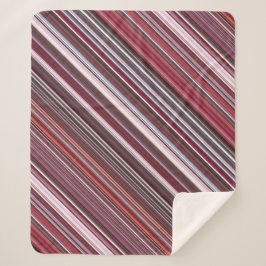 ワイルドラズベリーレッド、ピンク、ブルゴーニュストライプー シェルパブランケット
