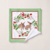 ワイルドラビットアンドレッドフローラリース バスタオルセット (ウォッシュタオル)