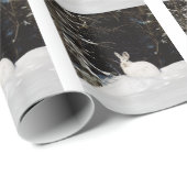 ワイルドラビットインスノークリスマスクリスマスホリデー ラッピングペーパー (ロールコーナー)