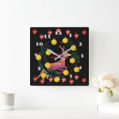 ワイルドラブウォールクロック スクエア壁時計 (ホーム)