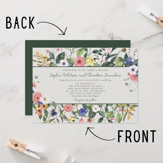 ワイルドラブワイルドフラワーボホ結婚式招待状 招待状