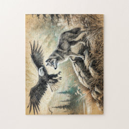 ワイルドランドスケープのワシと狼 ジグソーパズル