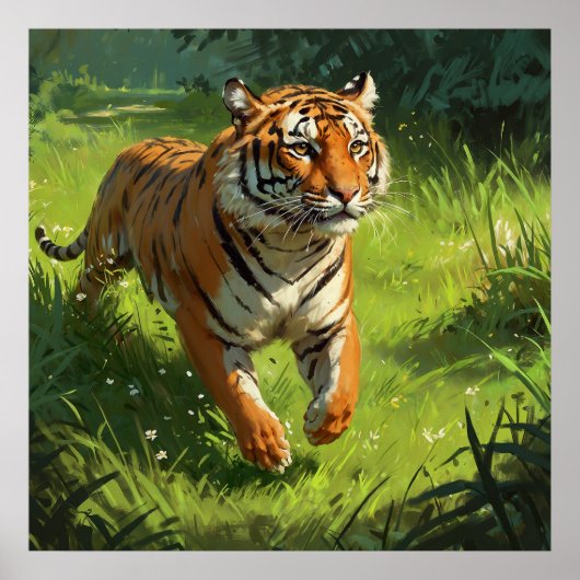 ワイルドランニングの中のアメージングトラ絵画ガー ポスター (正面)