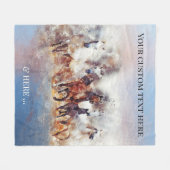 ワイルドランニングウズウマファインアートフリースブランケット フリースブランケット (正面(横))