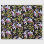 ワイルドラ数々のキズカラーオンブラックすべての行事 ラッピングペーパー (フラット)