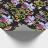 ワイルドラ数々のキズカラーオンブラックすべての行事 ラッピングペーパー (角)