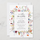 ワイルドリーインラブワイルドフラワーブライダルシャワー 招待状 (正面)