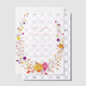 ワイルドリース美しい秋シンプル花結婚の花 ベラム紙招待状 (オフセット (招待状))