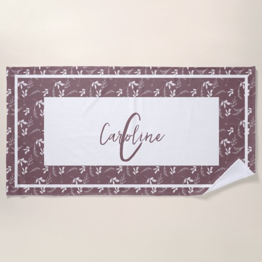 ワイルドリーフドレスモノグラム ビーチタオル (正面)