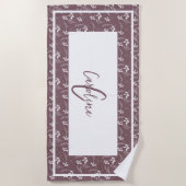 ワイルドリーフドレスモノグラム ビーチタオル (正面)