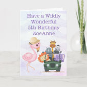 ワイルドリーワンダリーサファリハッピーファイブ誕生日 カード (正面)