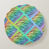 ワイルドレインボーアニマルプリントデザイン ラウンドクッション (裏面)